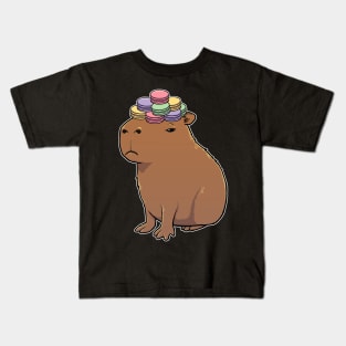 Capybara with Macaroons on its head Kids T-Shirt